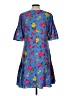 Ann Taylor 100% Polyester Floral Blue Casual Dress Size 10 - photo 2
