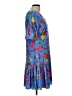 Ann Taylor 100% Polyester Floral Blue Casual Dress Size 10 - photo 4