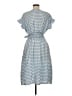 Max Studio Checkered-gingham Blue Casual Dress Size M - photo 2