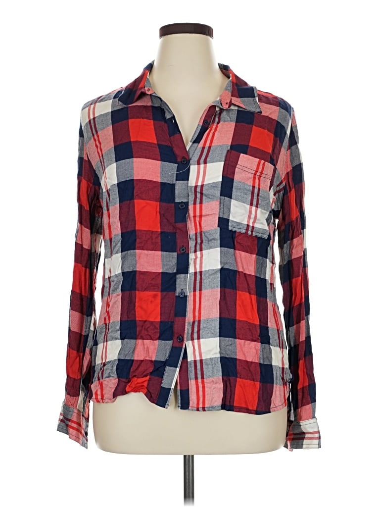 Pre-owned Como Vintage Long Sleeve Button Down Shirt In Red