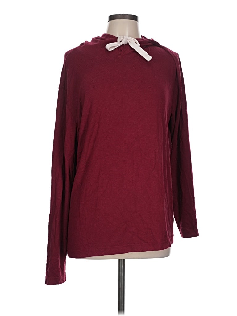 Pre-owned Zyia Active Pullover Sweater In Burgundy