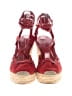 Hermès Red Leather Espadrille Platform Wedges Size 6 1/2 (estimated) - photo 2