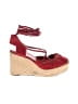 Hermès Red Leather Espadrille Platform Wedges Size 6 1/2 (estimated) - photo 1
