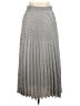Max Studio 100% Polyester Chevron-herringbone Silver Black Casual Skirt Size 28 waist (estimated) - photo 1