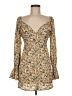 Ruby Sees 100% Polyester Floral Tan Casual Dress Size 8 - photo 1