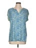 Papermoon 100% Polyester Blue Short Sleeve Blouse Size L - photo 1