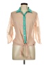 Assorted Brands 100% Polyester Color Block Tan 3/4 Sleeve Blouse Size 10 - photo 1