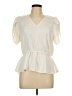 Nine West 100% Polyester Ivory Short Sleeve Blouse Size L - photo 1