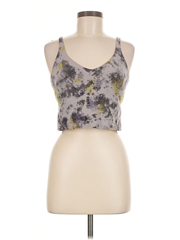 Pre-owned Lululemon Athletica Tank Top Gray Halter Neckline Tops