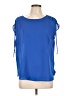 Pleione 100% Polyester Blue Short Sleeve Blouse Size L - photo 1