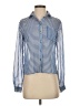 Topshop 100% Polyester Stripes Blue Long Sleeve Blouse Size 4 - photo 1