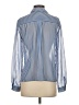 Topshop 100% Polyester Stripes Blue Long Sleeve Blouse Size 4 - photo 2