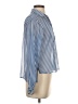 Topshop 100% Polyester Stripes Blue Long Sleeve Blouse Size 4 - photo 4