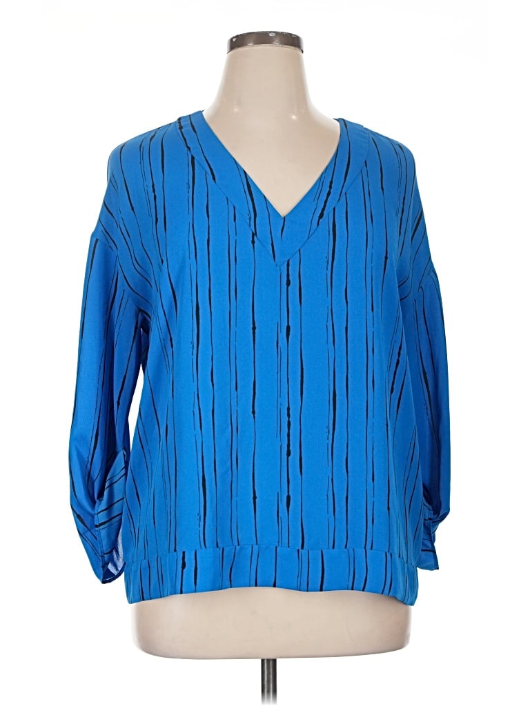 Pre-owned Worthington 3/4 Sleeve Blouse In Blue