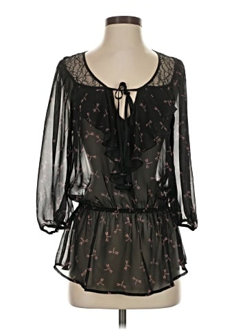 Black Rainn 3/4 Sleeve Blouse (view 1)