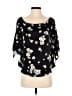 Olivia Grey 100% Polyester Black 3/4 Sleeve Blouse Size S - photo 1