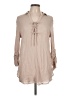Chocolate 100% Rayon Tan Long Sleeve Blouse Size L - photo 1