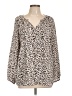 dalia 100% Polyester Animal Print Ivory Long Sleeve Blouse Size L - photo 1
