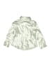 Byer Girl 100% Polyester Metallic Silver White Long Sleeve Blouse Size 5 - photo 2