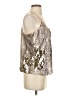 Lavender Brown Silver Sleeveless Blouse Size S - photo 4