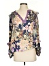 Current Air 100% Polyester Floral Purple 3/4 Sleeve Blouse Size XS - photo 1
