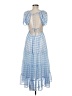 Lush 100% Polyester Checkered-gingham Blue Casual Dress Size M - photo 2