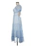 Lush 100% Polyester Checkered-gingham Blue Casual Dress Size M - photo 5