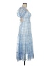 Lush 100% Polyester Checkered-gingham Blue Casual Dress Size M - photo 4