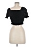 Jolt Black Short Sleeve Top Size M - photo 2