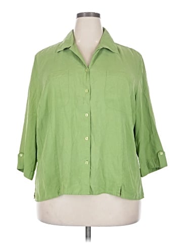 Notations 3/4 Sleeve Silk Top (view 1)