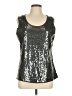 Coldwater Creek 100% Polyester Silver Sleeveless Top Size L - photo 1