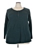 Torrid Teal Long Sleeve Henley Size 4X Plus (4) - photo 1