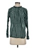 J.Crew 100% Baumwolle Checkered-gingham Green Long Sleeve Blouse Size 4 - photo 1