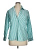 Foxcroft 100% Cotton Stripes Teal 3/4 Sleeve Button-Down Shirt Size XL - photo 1