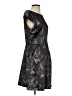 Alice + Olivia Metallic Floral Black Cocktail Dress Size M (estimated) - photo 4
