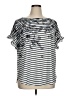 Suzanne Betro Silver Short Sleeve Top Size 1X - photo 1