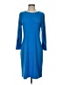 Spense Solid Blue Casual Dress Size 4 - photo 1