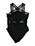 Unbranded Solid Black One Piece Swimsuit Size M - photo 1