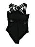 Unbranded Solid Black One Piece Swimsuit Size M - photo 2