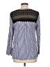 DR2 100% Rayon Stripes Blue Long Sleeve Blouse Size L - photo 2