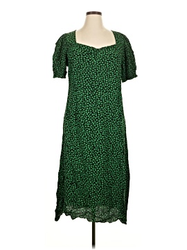 orange eyelet dress Autumn Smocked Bodice Eyelet Midi Dress with Puff Sleeves