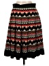 Fei 100% Viscose Chevron-herringbone Black Casual Skirt Size 4 - photo 1