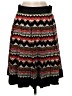 Fei 100% Viscose Chevron-herringbone Black Casual Skirt Size 4 - photo 2