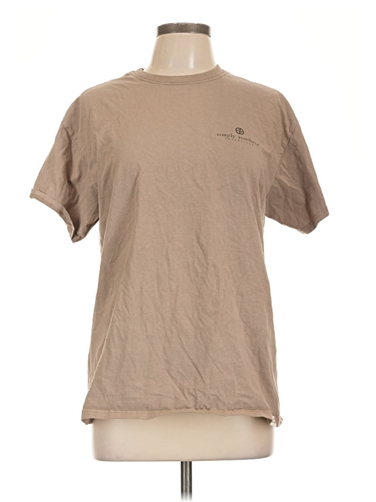 Pre-owned Simply Southern Short Sleeve T-shirt In Tan