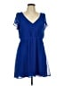 Express Outlet 100% Polyester Solid Blue Casual Dress Size L - photo 1