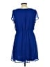 Express Outlet 100% Polyester Solid Blue Casual Dress Size L - photo 2