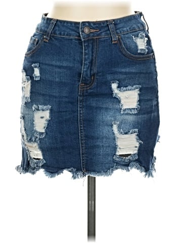 Wax Jean Denim Skirt (view 1)