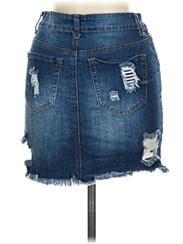 Wax Jean Denim Skirt (view 2)