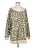 Free People 100% Cotton Animal Print Tan Pullover Sweater Size S - photo 1