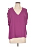 Lush 100% Polyester Purple Short Sleeve Blouse Size L - photo 1